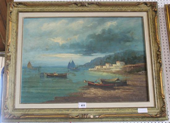 Oil of a coastal scene, signed